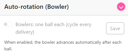 Bowler cycle settings